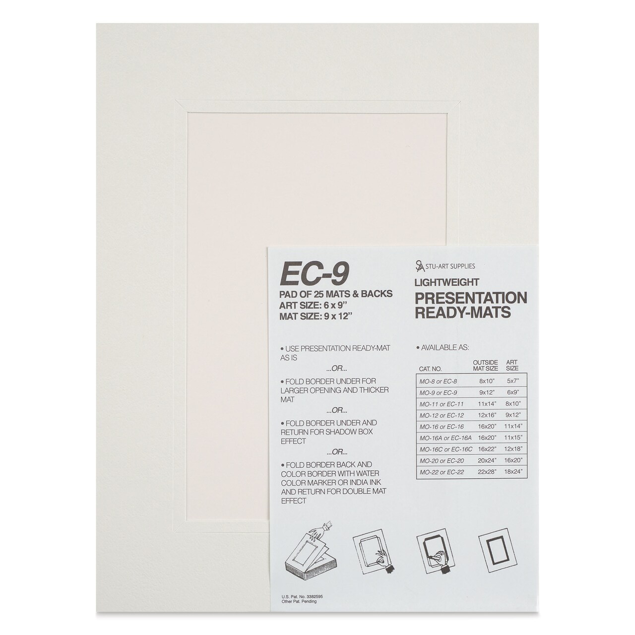 Stu-Art Economy Ready-Mats with Backing - 9" x 12", Pkg of 25